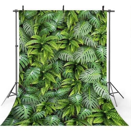Spring Green Leaves Backdrop Tropical Rain Forest Photography Background for Photo Studio Props Jungle Forest Party Banner Decor