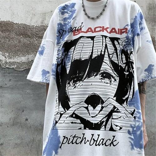 Cool Tie Dye T-Shirt Boys Casual Autumn Tops Long Sleeve Men T Shirt Fashion Gothic Japan Hip Hop Funny Vintage T Shirt Girls