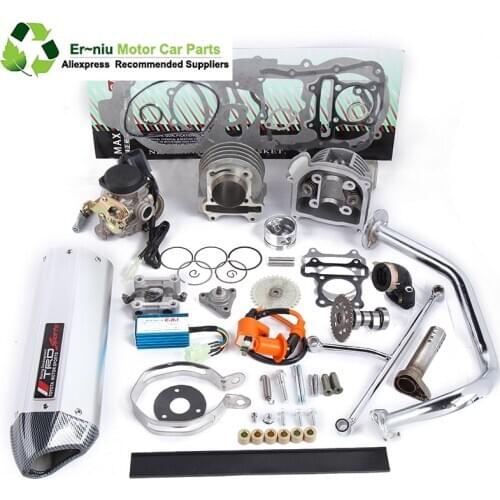 GY6 50 80 upgrade 100 cc 137QMA QMB139 4T CYLINDER KIT Head Racing Exhaust A9 Camshaft Rollers Oil Gear Rings Arms