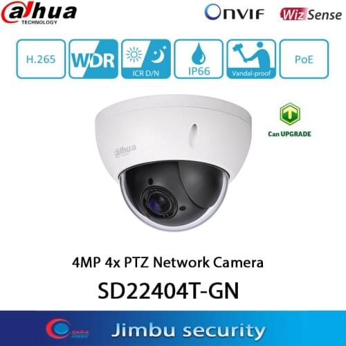 Dahua PTZ 4MP IP camera SD22404T-GN 4x optical zoom lens2.7mm~11mm CCTV H.265 WDR security camera Support IVS PoE IP66 IK10