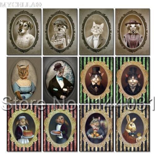 Vintage Animal Full 5D DIY Diamond Painting Dog Cat 3D Embroidery Cross Stitch Pet Lover Mosaic Decor Perfect Christmas Gift