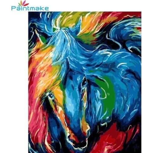 Paintmake Color Animal DIY Paint By Numbers Horse Oil Painting on canvas Home decoration Painting Art Photo Kids Adult