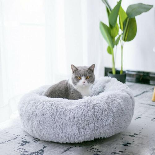 Dog Bed Long Plush Super Soft Pet Bed Kennel Round Kennel Dog House Cat Winter Warm Sleeping Bag Puppy Cushion Mat Dog Supplies