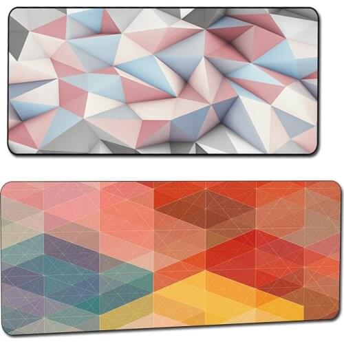 Cool Polygon Color Locking Edge Computer Desk Pad Cute Mouse Pad Big Large XXL Rubber Speed Gaming Mouse Pad Otaku Keyboard Pad