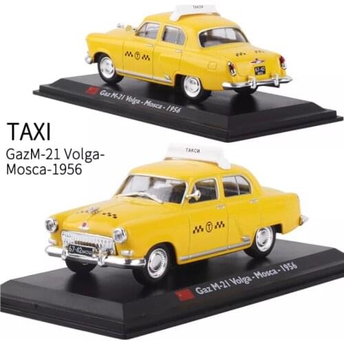 Leo original factory 1:43 exquisite retro acrylic box Moscow taxi (1956) alloy car model childrens toys Christmas and new year