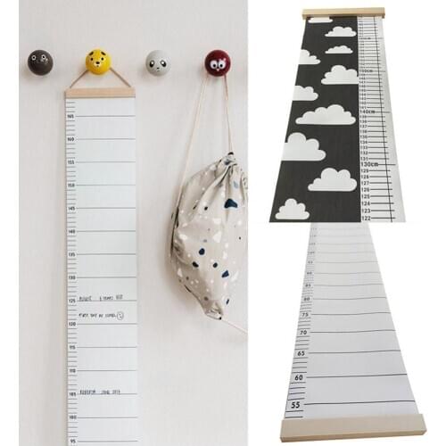Nordic Children Height Ruler Canvas Hanging Growth Chart Kids Room Wall Decor Decorative Growth Charts Height Ruler