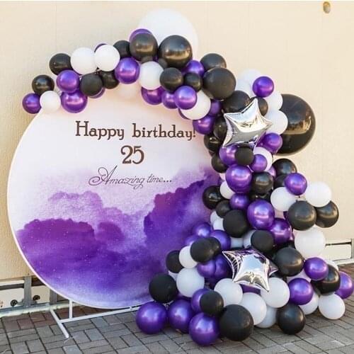 Metal Gold Purple Balloon Garland Kit Balloon Arch Garland for Wedding Birthday Party Decoration Globo Backdrop Baby Shower