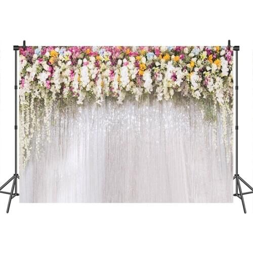 Neoback Photographic Background Flower White Wedding Newborn Banner Decoration Photography Backdrops Studio Shoots