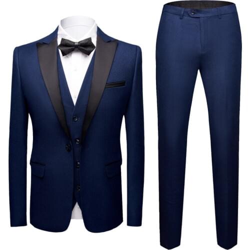 Mens Blazers 3 Piece Set (coat Vest Pants) Business High-end Custom Color Wedding Banquet Dress / Sanding Large Size Suits