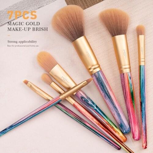 Womens Eye Makeup Brushes Sets Colorful Gold Cosmetics Eye Shadow Eyeliner Lip Eyebrow Brushes Beauty Tools Highlighter Female