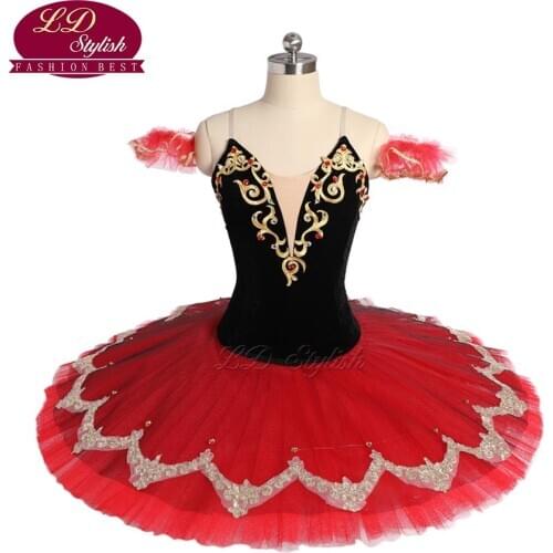 New Arrival Adult Black Red Professional Ballet Tutu Costumes Don Quixote Performance Competition Ballet Apperal Women Dancewear