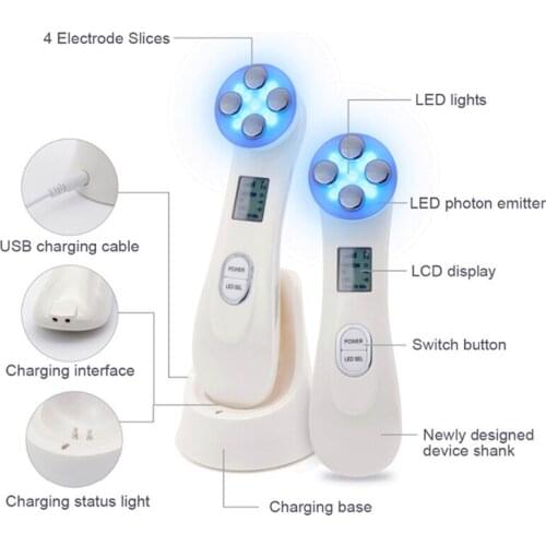 OEM RF Radio Frequency Facial Lifting Device With Ultrasonic LED Photon Skin Rejuvenation Anti Aging Beauty EMS Machine