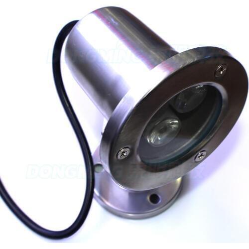 Hot sale AC85-265v led underwater light flat lens stainless steel sheel IP68 red green blue underwater led flashlight 3pcs