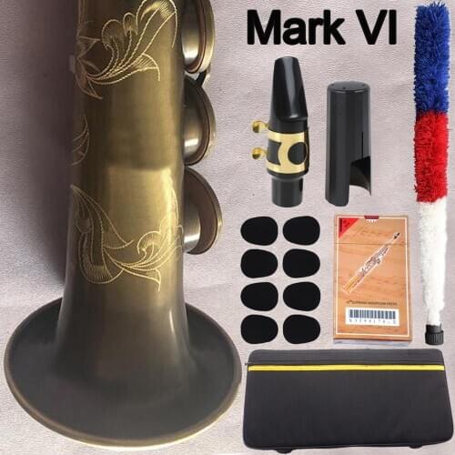 Music Fancier Club Saxophone Soprano Professional Soprano Sax Saxophone Bronze Antique Copper Simulation Mouthpiece Reeds Neck