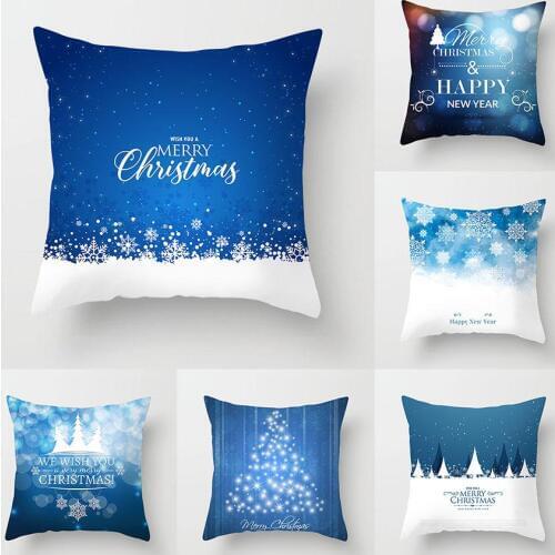 Christmas Decorative Pillowcases Polyester Merry Christmas Santa Claus Throw Pillow Case Cover Pillowcase funda de almohada ZT12