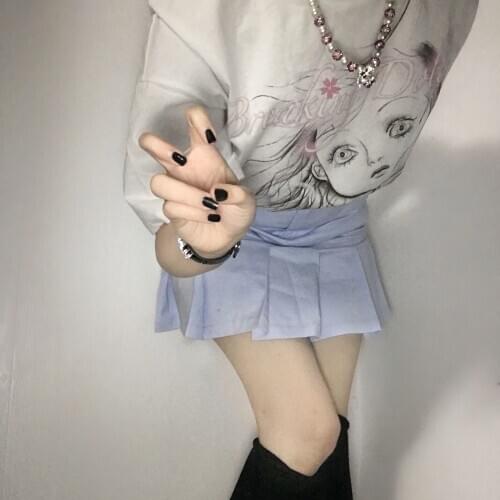 Ruibbit New Arrival Japanese Harajuku Style Girls Cute Blue High Waist Pleated Skirt Mini JK School Uniform Cosplay Costume