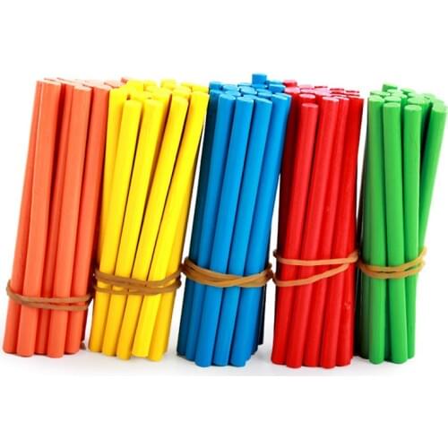 100Pcs Colorful Bamboo Counting Sticks Mathematics Montessori Teaching Aids Counting Rod Kids Preschool Math Learning Toys