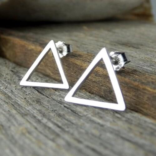 Earing Fashion Jewelry Geometric Triangle Ear Studs Stainless Steel Gold Color Delicate Women Earrings Anniversary Sister Gifts