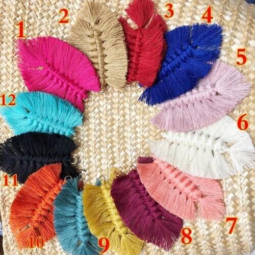 Handmade Macramé feather earrings statement earrings boho earrings fringe earrings leaf earrings we are now in stock