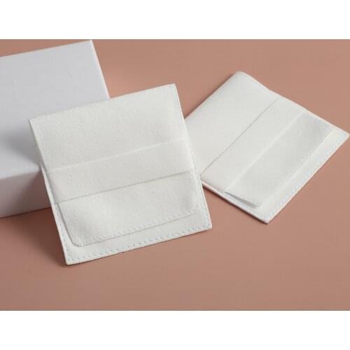 Folded Microfiber Velvet Bag Small Chic Jewelry Pouches for Wedding Ring Earrings Necklace Christmas New Year Presents Packaging