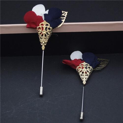 Bridal Flower Pins and Brooches for Men Prom Party Luxury Pin Brooch for Clothes Plug-Type Corsage 8 cm Brooches Jewelry Male