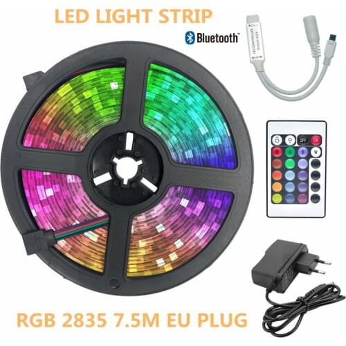 2835 7.5M LED Light Strip 2835 5M Bluteooth Controller Non Waterproof EU PLUG Night Light Background Decoration Luminous In Room