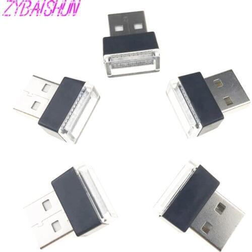Car USB LED atmosphere lights decorative emergency lighting lamps Universal PC Portable Plug and Play Red / Blue / White / Pink