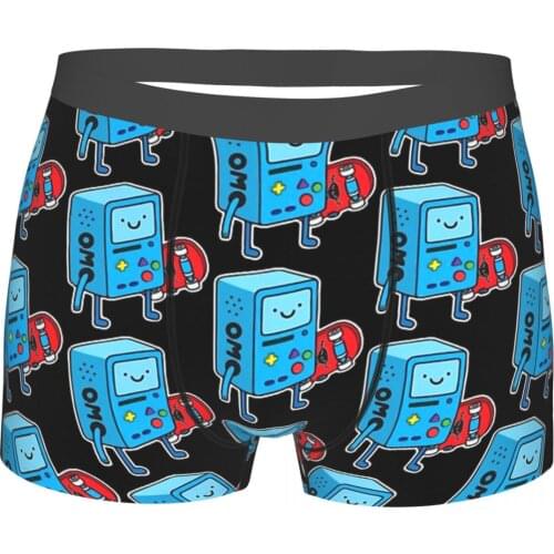 Gamer Skater Adventure Time Finn Jake BMO Bubblegum TV Underpants Homme Panties Mens Underwear Comfortable Shorts Boxer Briefs