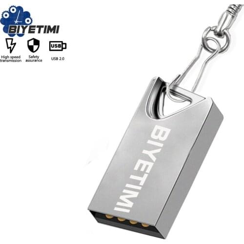 Biyetimi USB Flash Drive 64gb High Speed Hanging Buckle Mini metal 32GB Pen Drive 128gb for Memory USB Stick Pendrive 16g For PC