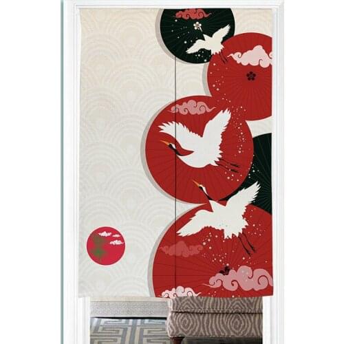 Chinese Flying Crane Doorway Curtain Partition Curtain Bedroom Hanging Curtain Kitchen Bathroom Feng Shui Curtain Japan Noren