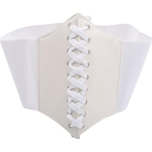 Women Fashion Punk Gothic Belt Pu Leather Slimming Corset Waist 2020 New Casual Ladies With Elastic Belt