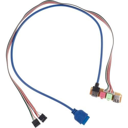 1pc USB 2.0+ 3.0 Port Chassis PC Computer Case Audio Front Panel Replace Cable 70cm