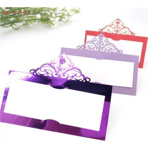 10Pcs/lot Laser Cut Party Table Name Place Cards Wedding Reception Dinner Banquet Table Seating Cards 6ZSH873