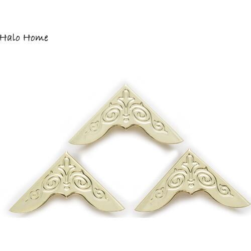 25 Piece Gold Color Carved Scrapbooking Albums Folders Box Bags Metal Corner Protectors Wooden Case Decorative Feet Leg 35x25mm