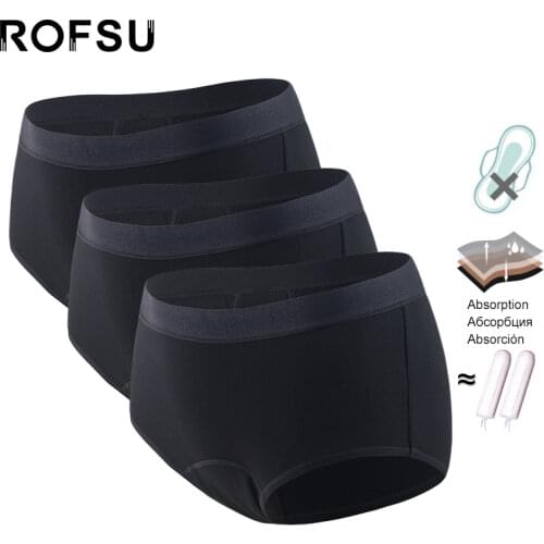 3pcs Womens Menstrual Period Panties Bamboo Fiber Cotton 4-Layer Leakproof Underwear For Female Incontinence Absorbent Briefs