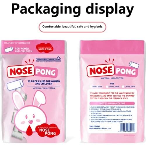 50 Capsules Nose Blood Stop Bobbin Child Nose Bleeding Runny Nose Nose Spray Degreasing Cotton Roll Children Big People