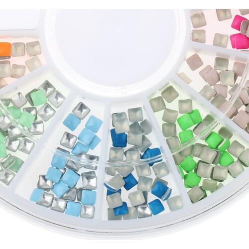 500pcs 3D Nail Art DIY Glitter Decoration Square Rivet Shaped