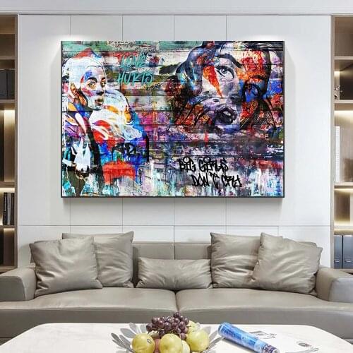 Abstract Banksy Graffiti Street Art Prints Wall Painting On The Canvas Poster Decor Mural Picture For Living Room Home Decor