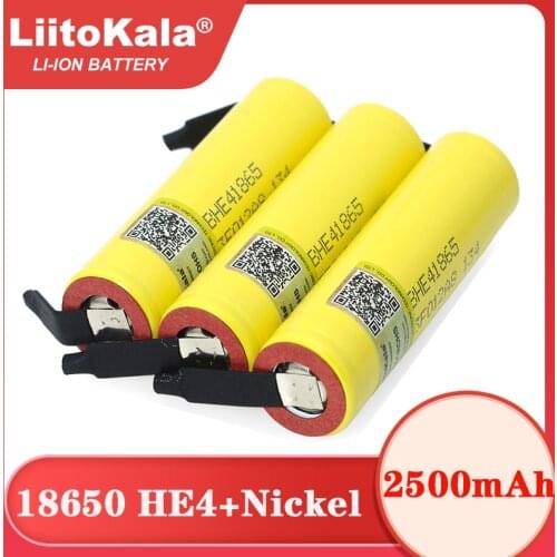 Liitokala Lii-HE4 2500mAh Li-lon Battery 18650 3.7V Power Rechargeable batteries Max 20A discharge +DIY Nickel sheet