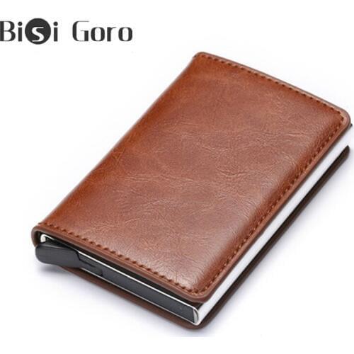 BISI GORO 2020 RFID Blocking Business Men ID Credit Card Holder 13 Colors Metal Slim ID Card Case Cardholder For Drop-shipping