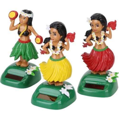 Decompression Hula Hawaii Girl Solar Shaking Head Toy Car Ornaments Interior Accessories Car Decoration Auto Interior