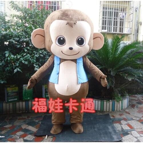 Little Monkey Mascot Costume Adult Size Cute Cartoon Monkey Theme Anime Cosplay Costumes for School Kids