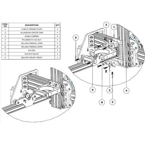 CNC Router Add-On Mouting kit Diameter Aluminum Router Spindle Mount kit for Workbee OX CNC Makita RT 0700C,52mm 65mm 71mm 80mm