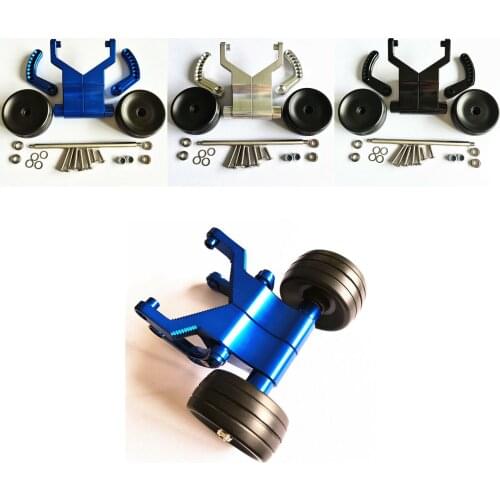 Double Wheel Aluminum Adjustable Wheelie Bar for Traxxas 1/10 E-Revo E-Revo2.0 blue black sliver RC car accessories