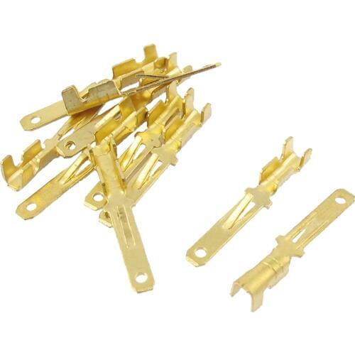 Brand New Male Spade Crimp Terminals Wiring Connectors, 2.8 mm, Gold Tone, 10 Piece