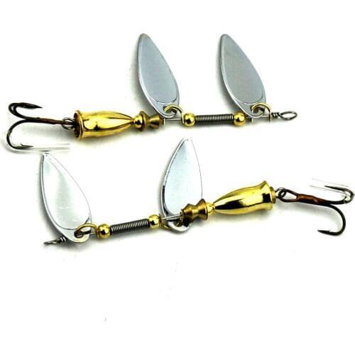Hot Sale metal 6# Strengthen Hooks Hard Lure New Good quality 8.4cm 9g Spinner Wire Bait Fishing Lures 3PCS/Lot