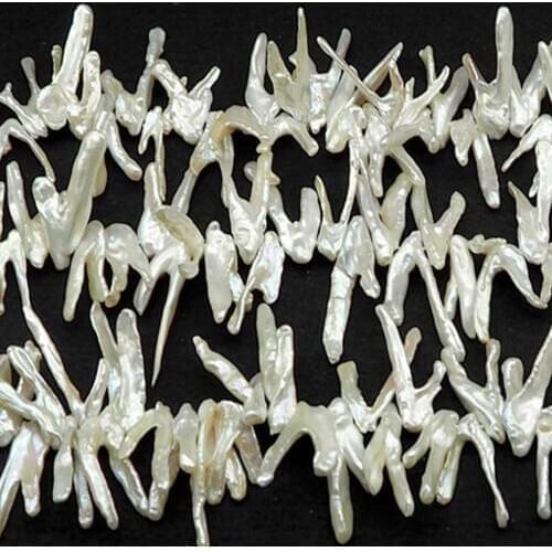 ICNWAY white freshwater pearl 25-45mm V shape making jewelry DIY necklace bracelet earring 15inch