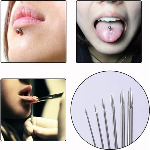 Body Piercing Needles 12/14/16/18G Piercing Needle Disposable Sterile Body Tattoo Supply Assorted Ear Nose Navel Puncture Nipple