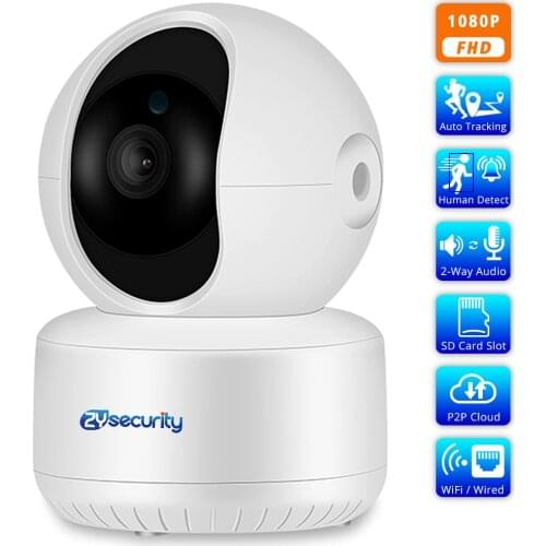 H.265 1080P WiFi IP Camera Auto Tracking Human Detect Wireless Home Security Camera SD Card Audio Alarm CCTV Video Surveillance