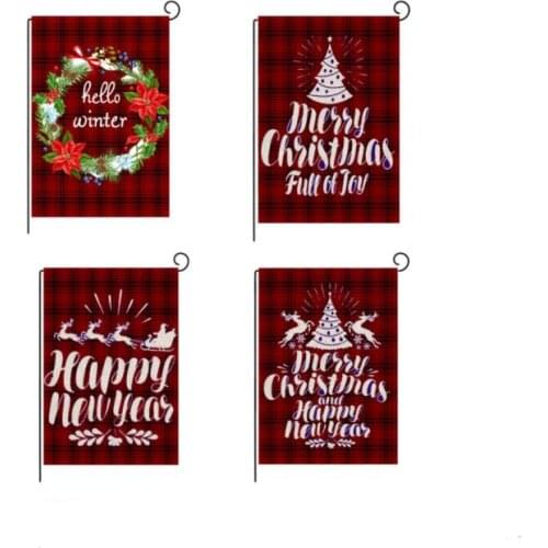 Christmas Garden Flag Santa Claus Snowman Indoor Outdoor Home Winter Happy Festival Household Hanging Flags Decor SN1414